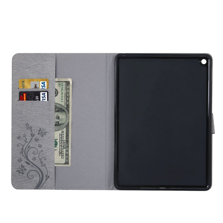For iPad Air 2 Pressed Flowers Butterfly Pattern Horizontal Flip PU Leather Case with Magnetic Buckle & Holder & Card Slots & Wallet