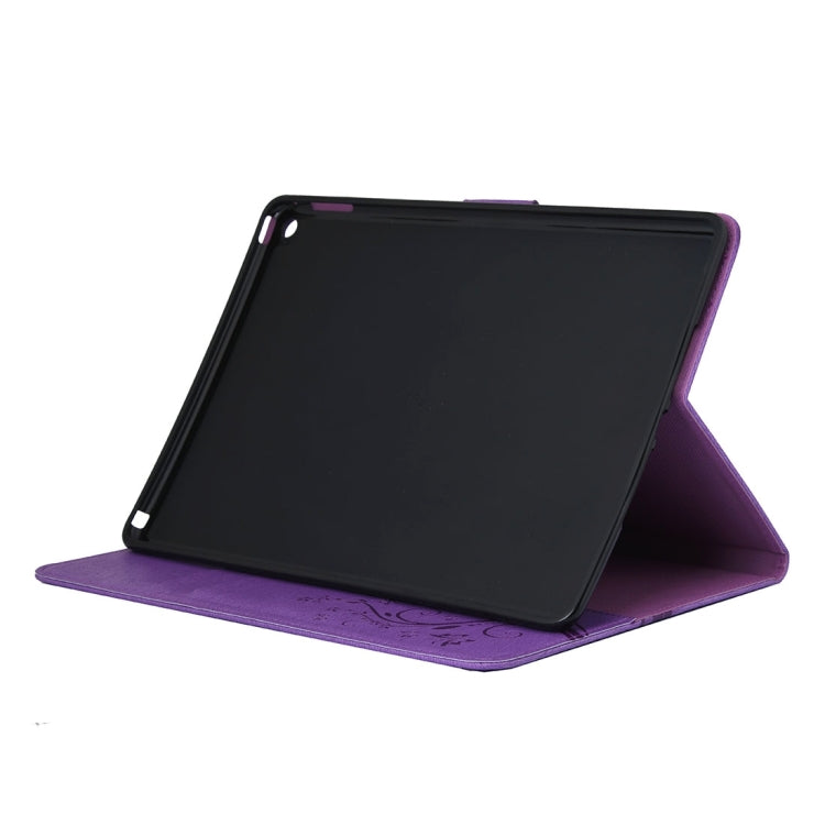 For iPad Air 2 Pressed Flowers Butterfly Pattern Horizontal Flip PU Leather Case with Magnetic Buckle & Holder & Card Slots & Wallet