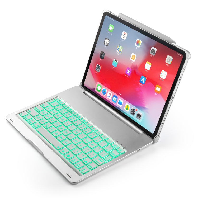 F105A Colorful Backlight Aluminum Backplane Wireless Bluetooth Keyboard Tablet Case for iPad Pro 11 inch ï¼ˆ2018ï¼‰