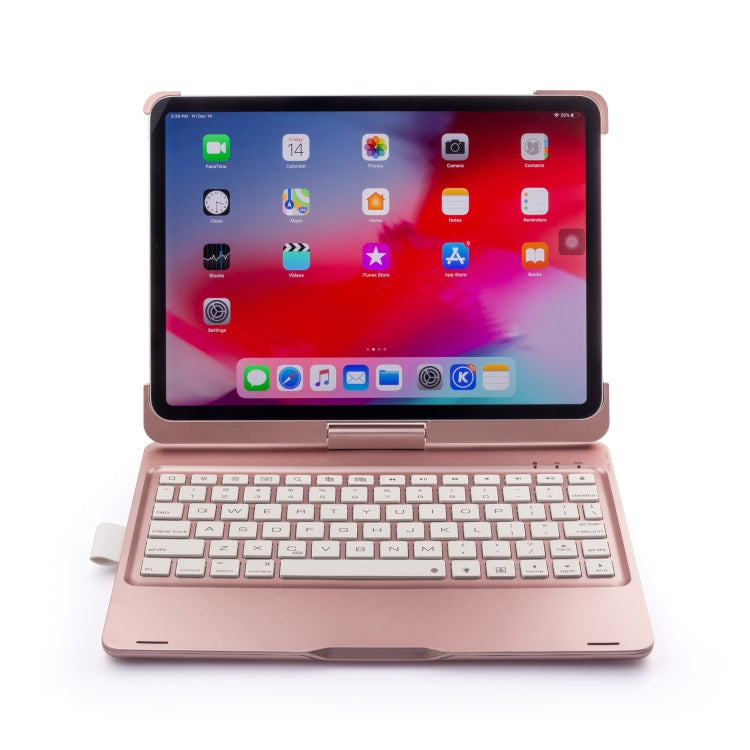 F360B 360 Degree Flip Colorful Backlight Aluminum Backplane Wireless Bluetooth Keyboard Tablet Case for iPad Pro 11 inch ï¼ˆ2018ï¼‰