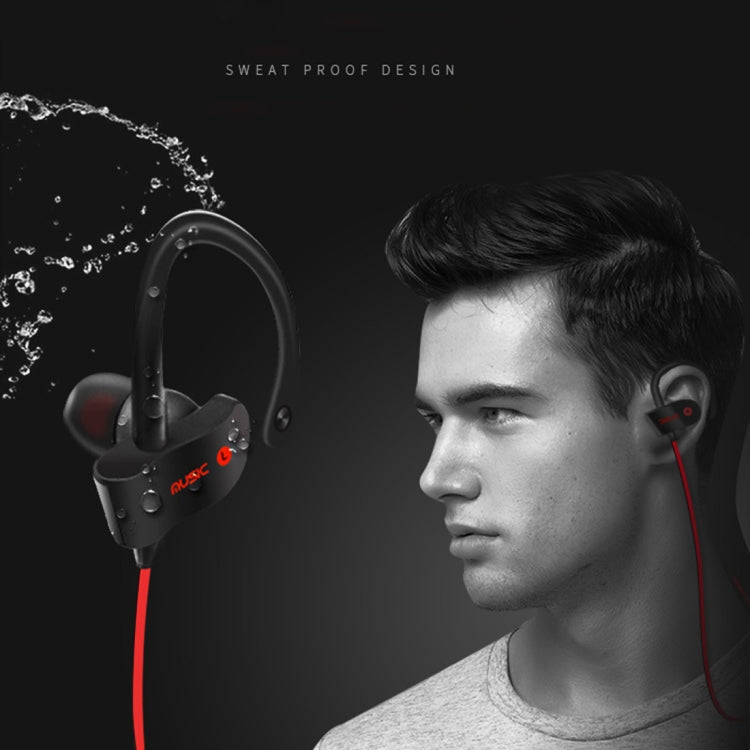 Ear Hooks Stereo Sports Wireless Bluetooth Earphones, with Mic Support  1 Connect 2 Function, For iPhone, Galaxy, Huawei, Xiaomi, LG, HTC and Other Smart Phones, Bluetooth Distance: 10m (Red)
