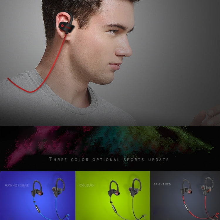 Ear Hooks Stereo Sports Wireless Bluetooth Earphones, with Mic Support  1 Connect 2 Function, For iPhone, Galaxy, Huawei, Xiaomi, LG, HTC and Other Smart Phones, Bluetooth Distance: 10m (Red)