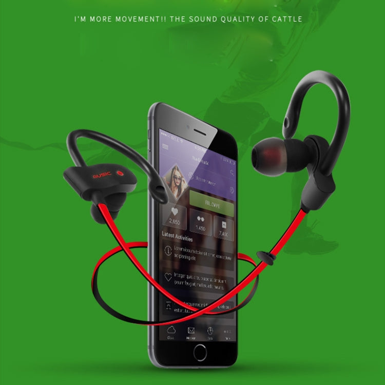 Ear Hooks Stereo Sports Wireless Bluetooth Earphones, with Mic Support  1 Connect 2 Function, For iPhone, Galaxy, Huawei, Xiaomi, LG, HTC and Other Smart Phones, Bluetooth Distance: 10m (Red)
