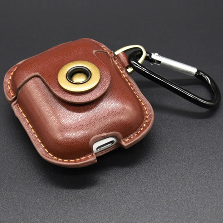 Bluetooth Earphone Protector Scratch-resistant Charging Box Earphone PU Leather Case for Airpods