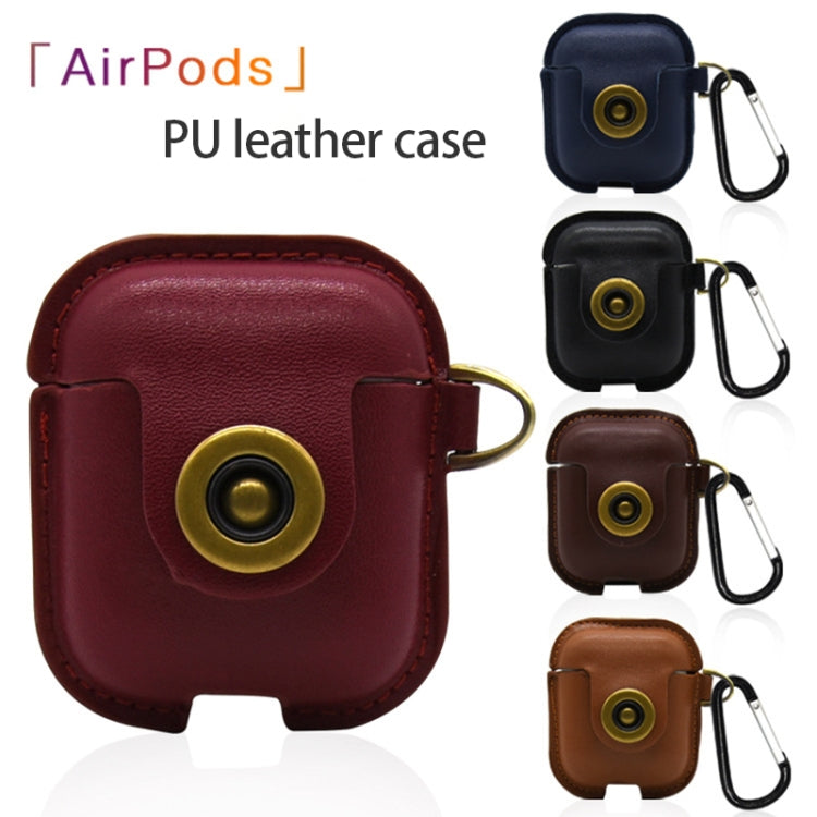 Bluetooth Earphone Protector Scratch-resistant Charging Box Earphone PU Leather Case for Airpods