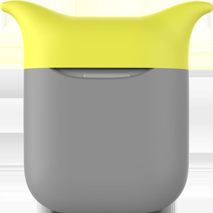 Portable Wireless Bluetooth Earphone Silicone Protective Box Anti-lost Dropproof Storage Bag for Apple AirPods(Yellow)