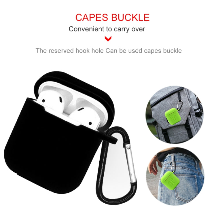 6 in 1 Earphone Bag + Earphone Case + Earphones Silicone Buckle + Earbuds + Anti-Drops Buckle + Anti-lost Rope Wireless Earphone Silicone Case Set for Apple Airpods