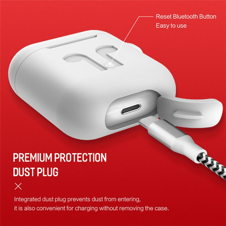6 in 1 Earphone Bag + Earphone Case + Earphones Silicone Buckle + Earbuds + Anti-Drops Buckle + Anti-lost Rope Wireless Earphone Silicone Case Set for Apple Airpods