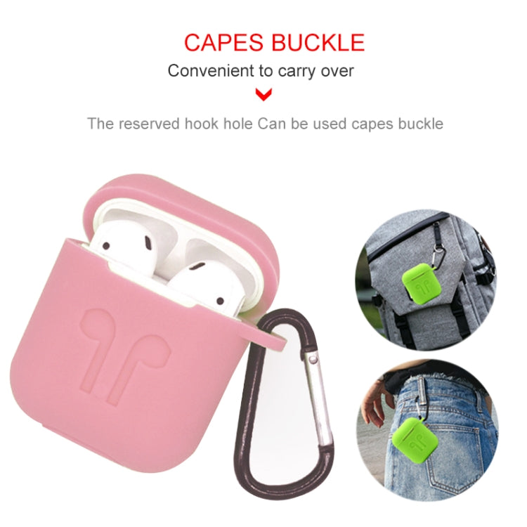 6 in 1 Earphone Bag + Earphone Case + Earphones Silicone Buckle + Earbuds + Anti-Drops Buckle + Anti-lost Rope Wireless Earphone Silicone Case Set for Apple Airpods