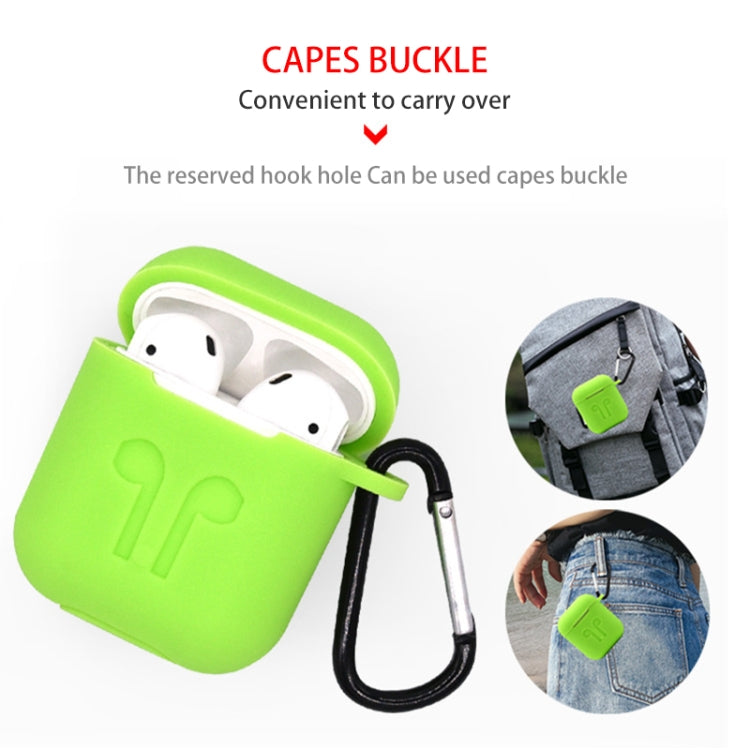 6 in 1 Earphone Bag + Earphone Case + Earphones Silicone Buckle + Earbuds + Anti-Drops Buckle + Anti-lost Rope Wireless Earphone Silicone Case Set for Apple Airpods