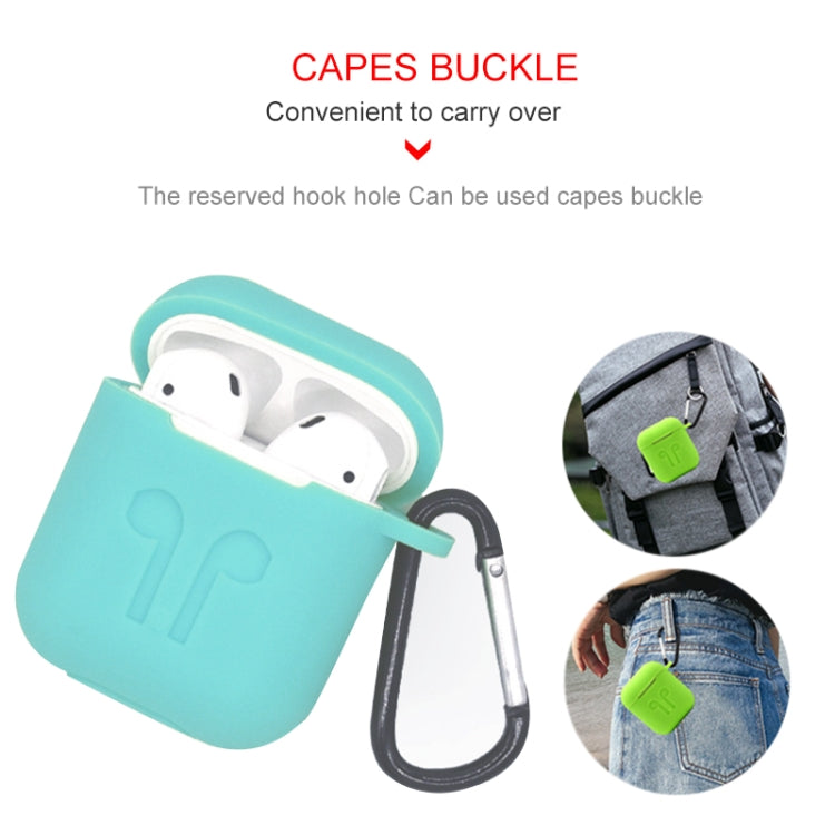 6 in 1 Earphone Bag + Earphone Case + Earphones Silicone Buckle + Earbuds + Anti-Drops Buckle + Anti-lost Rope Wireless Earphone Silicone Case Set for Apple Airpods