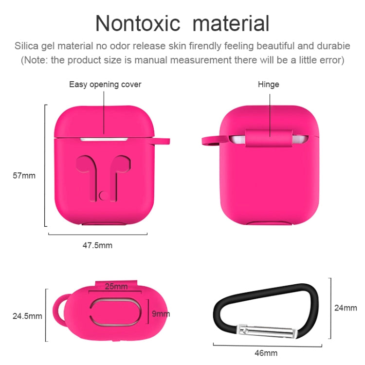 6 in 1 Earphone Bag + Earphone Case + Earphones Silicone Buckle + Earbuds + Anti-Drops Buckle + Anti-lost Rope Wireless Earphone Silicone Case Set for Apple Airpods