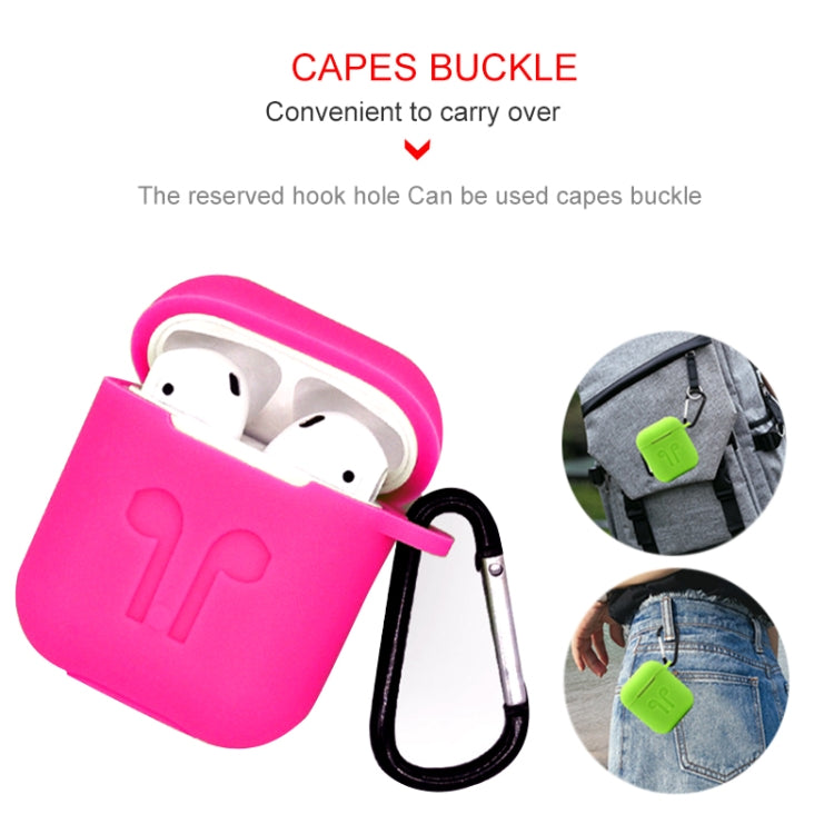 6 in 1 Earphone Bag + Earphone Case + Earphones Silicone Buckle + Earbuds + Anti-Drops Buckle + Anti-lost Rope Wireless Earphone Silicone Case Set for Apple Airpods