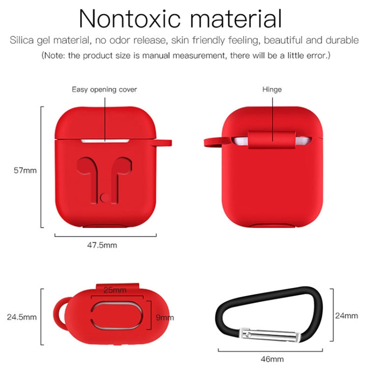 6 in 1 Earphone Bag + Earphone Case + Earphones Silicone Buckle + Earbuds + Anti-Drops Buckle + Anti-lost Rope Wireless Earphone Silicone Case Set for Apple Airpods