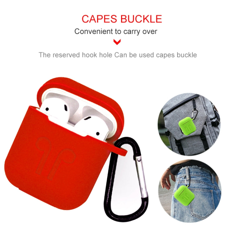 6 in 1 Earphone Bag + Earphone Case + Earphones Silicone Buckle + Earbuds + Anti-Drops Buckle + Anti-lost Rope Wireless Earphone Silicone Case Set for Apple Airpods