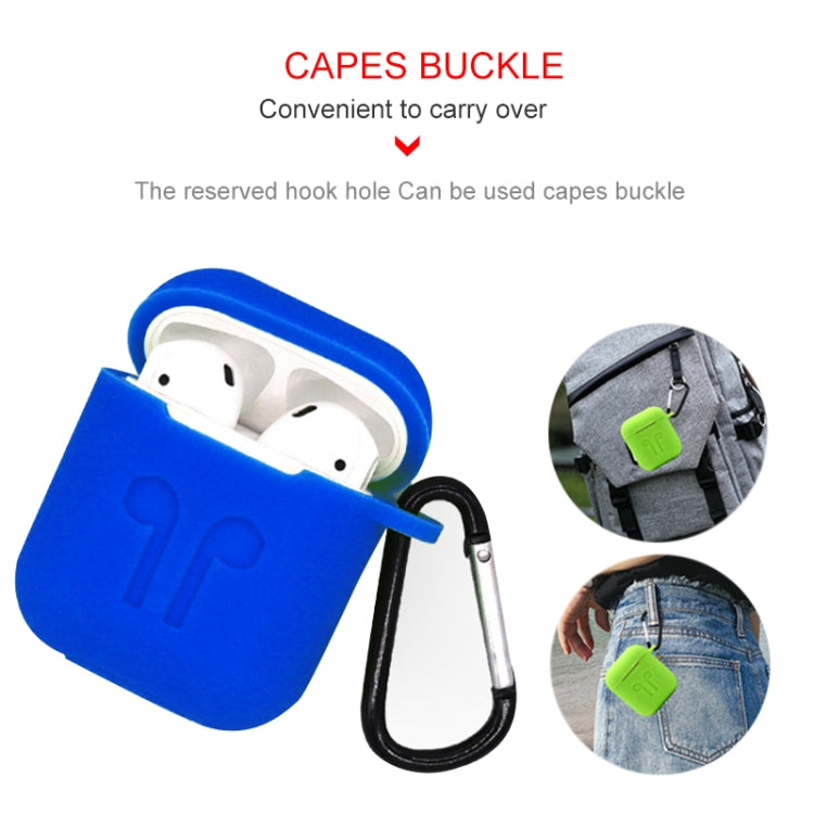 6 in 1 Earphone Bag + Earphone Case + Earphones Silicone Buckle + Earbuds + Anti-Drops Buckle + Anti-lost Rope Wireless Earphone Silicone Case Set for Apple Airpods