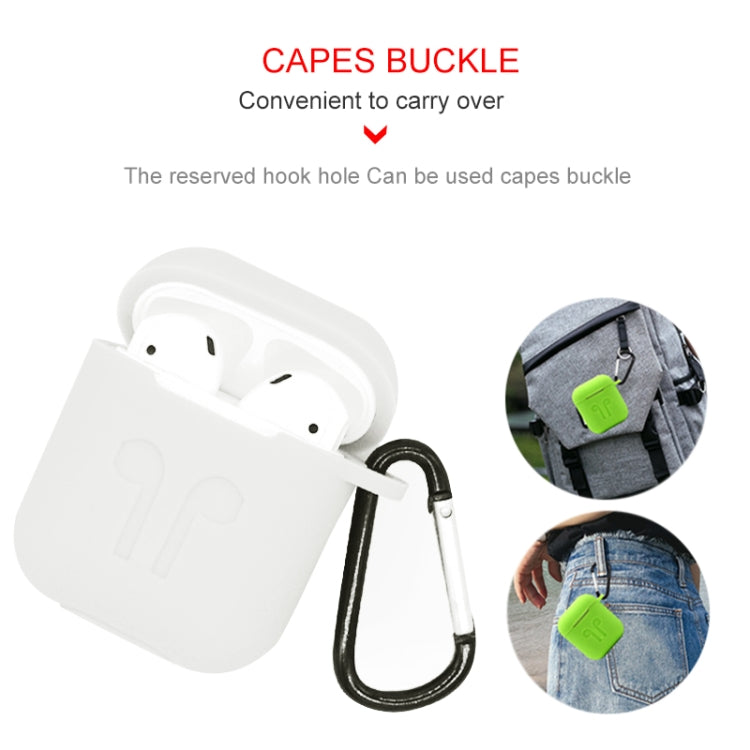 6 in 1 Earphone Bag + Earphone Case + Earphones Silicone Buckle + Earbuds + Anti-Drops Buckle + Anti-lost Rope Wireless Earphone Silicone Case Set for Apple Airpods