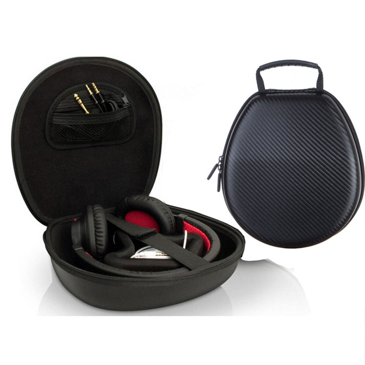 Carbon Fiber Texture EVA Storage Box Shockproof Bag for Headset(Black)