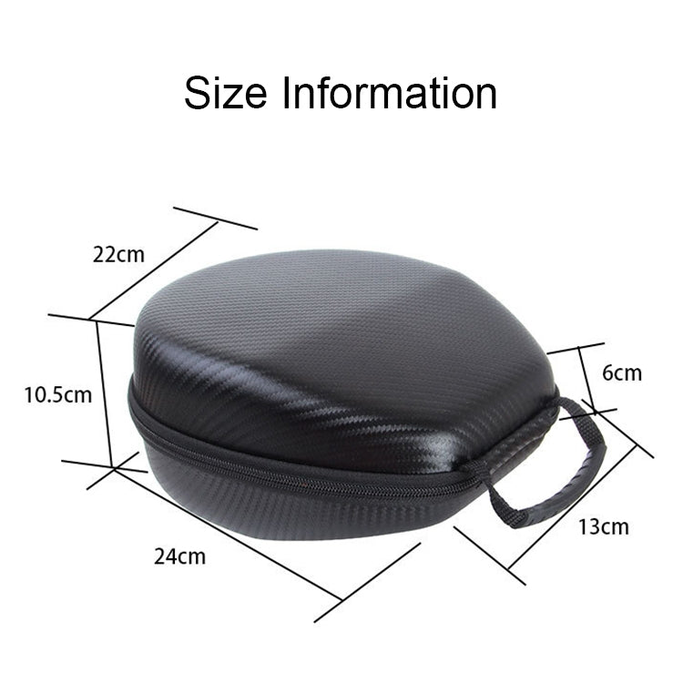 Carbon Fiber Texture EVA Storage Box Shockproof Bag for Headset(Black)