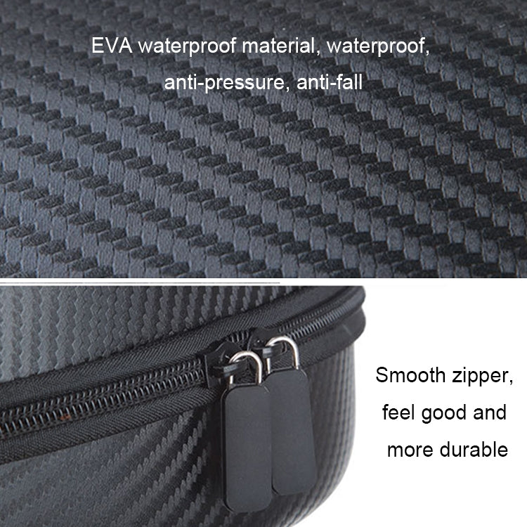 Carbon Fiber Texture EVA Storage Box Shockproof Bag for Headset(Black)
