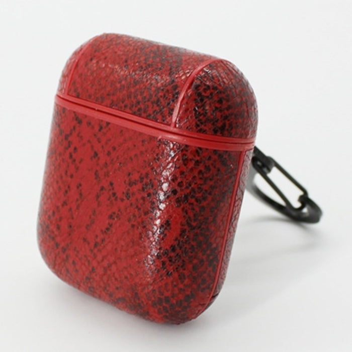 Snake Skin Texture Anti-lost Dropproof Wireless Earphones Charging Box Protective Case for Apple AirPods 1/2