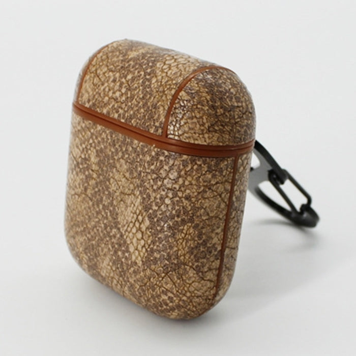 Snake Skin Texture Anti-lost Dropproof Wireless Earphones Charging Box Protective Case for Apple AirPods 1/2