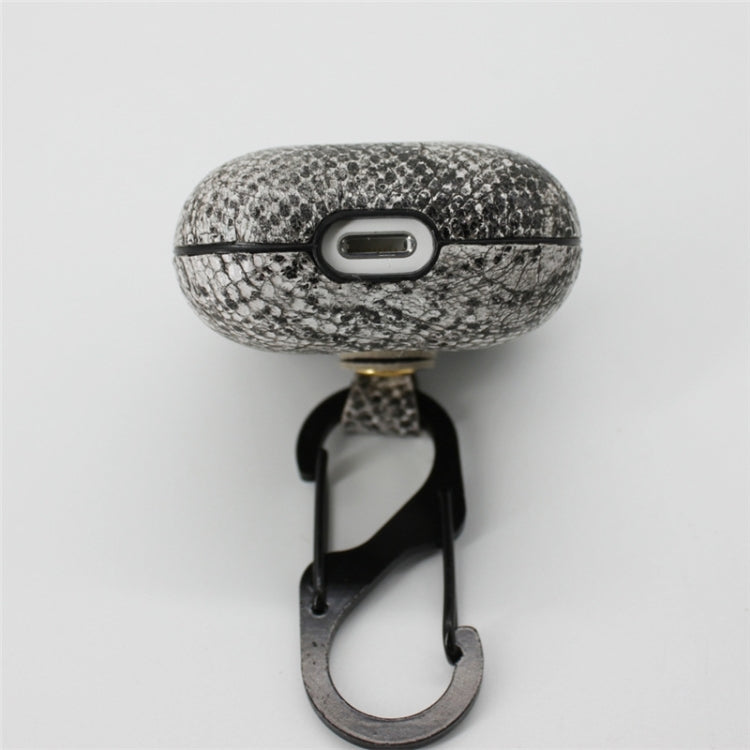 Snake Skin Texture Anti-lost Dropproof Wireless Earphones Charging Box Protective Case for Apple AirPods 1/2
