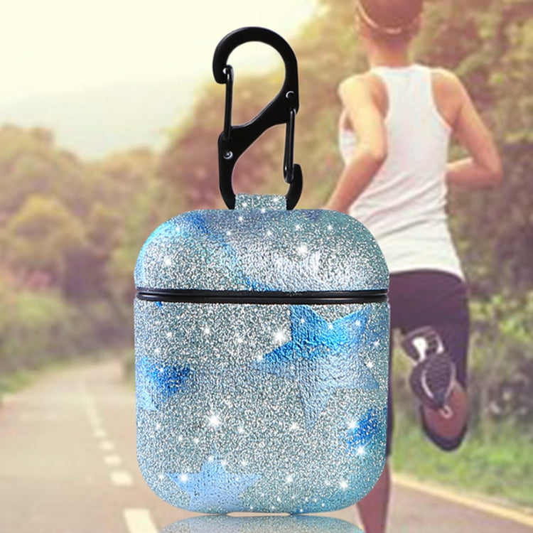 Starry Sky Pattern Anti-lost Dropproof Wireless Earphones Charging Box Protective Case for Apple AirPods 1/2