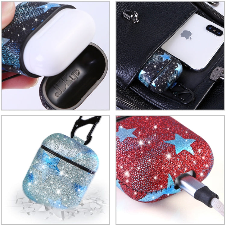 Starry Sky Pattern Anti-lost Dropproof Wireless Earphones Charging Box Protective Case for Apple AirPods 1/2
