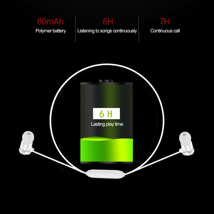 X5 Bluetooth 5.0 Wireless Magnetic Absorption Sweatproof Sports Bluetooth In-Ear Headset(Black)