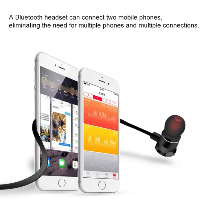 X5 Bluetooth 5.0 Wireless Magnetic Absorption Sweatproof Sports Bluetooth In-Ear Headset(Black)