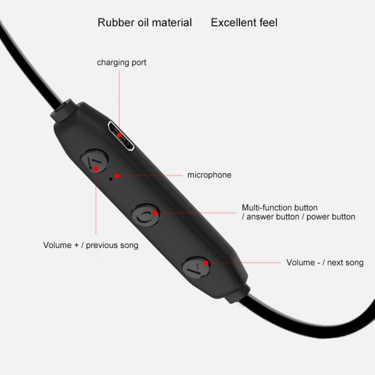 X5 Bluetooth 5.0 Wireless Magnetic Absorption Sweatproof Sports Bluetooth In-Ear Headset(Black)