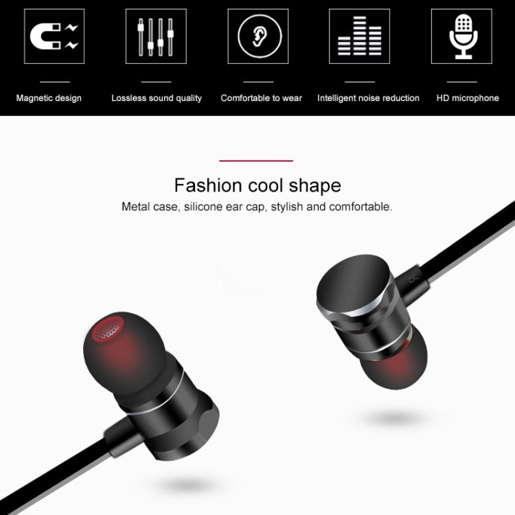 X5 Bluetooth 5.0 Wireless Magnetic Absorption Sweatproof Sports Bluetooth In-Ear Headset(Black)