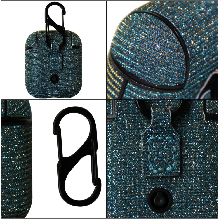 TwoWindows Glitter Powder Shockproof Wireless Earphones Charging Box Leather Protective Case for Apple AirPods 1/2