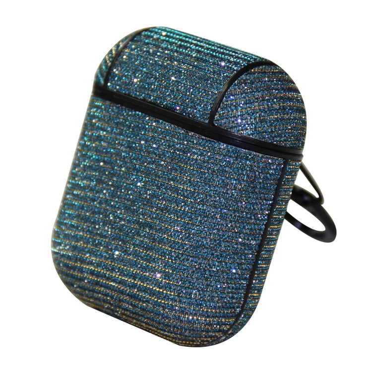 TwoWindows Glitter Powder Shockproof Wireless Earphones Charging Box Leather Protective Case for Apple AirPods 1/2