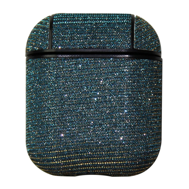 TwoWindows Glitter Powder Shockproof Wireless Earphones Charging Box Leather Protective Case for Apple AirPods 1/2