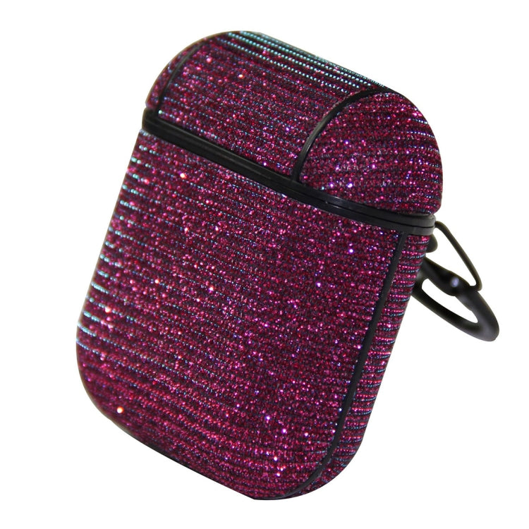 TwoWindows Glitter Powder Shockproof Wireless Earphones Charging Box Leather Protective Case for Apple AirPods 1/2