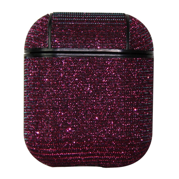 TwoWindows Glitter Powder Shockproof Wireless Earphones Charging Box Leather Protective Case for Apple AirPods 1/2