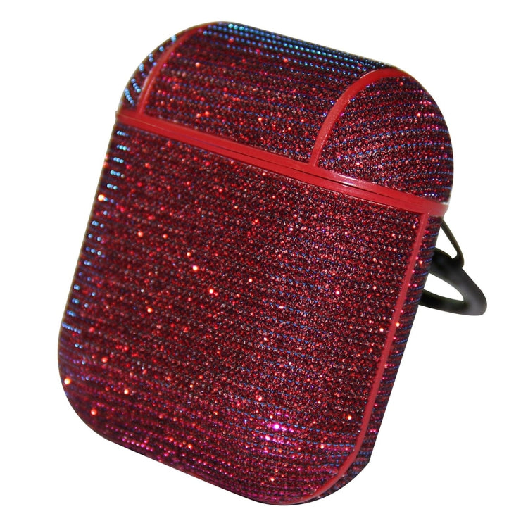 TwoWindows Glitter Powder Shockproof Wireless Earphones Charging Box Leather Protective Case for Apple AirPods 1/2