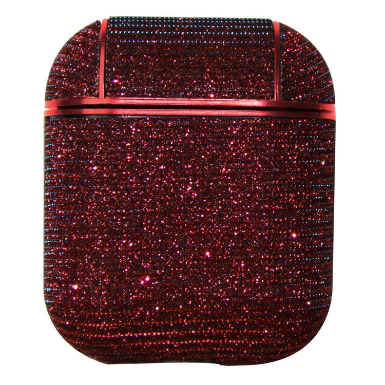 TwoWindows Glitter Powder Shockproof Wireless Earphones Charging Box Leather Protective Case for Apple AirPods 1/2