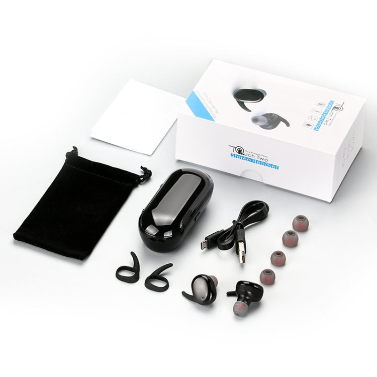 TWS Binaural Wireless Touch Sensing Bluetooth Headset(Black)