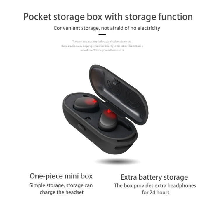 TWS Binaural Wireless Touch Sensing Bluetooth Headset(Black)