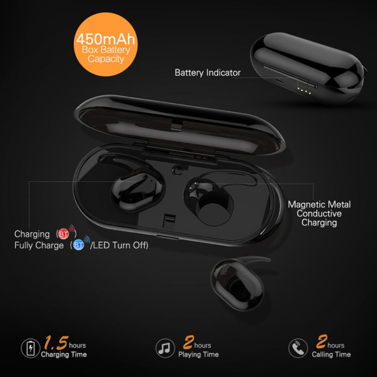 TWS 5.0 Binaural Wireless Touch Sensor Bluetooth Headset(Black)