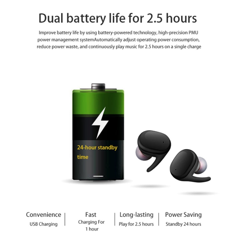 TWS 5.0 Binaural Wireless Touch Sensor Bluetooth Headset(Black)