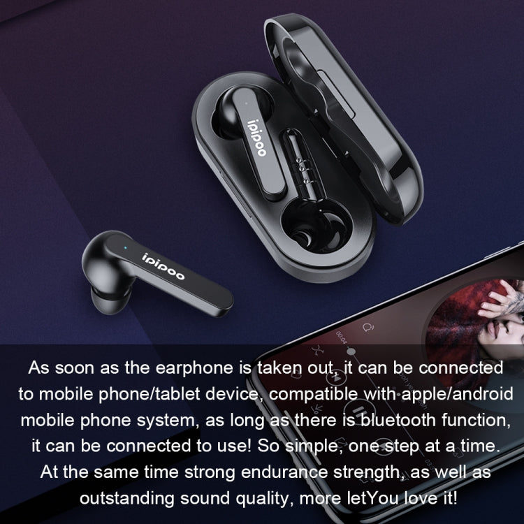 ipipoo TP-2 TWS Bluetooth V5.0 Headset(Black)