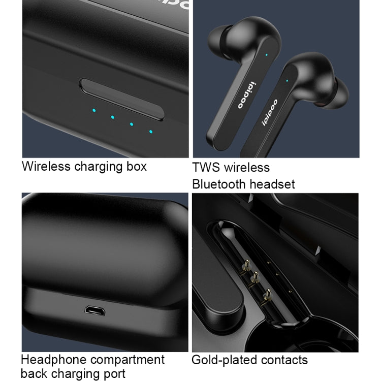 ipipoo TP-2 TWS Bluetooth V5.0 Headset(Black)