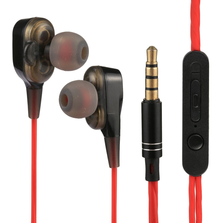 X8 Noise Cancelling 4 Drivers Moving Coil In-Ear Wired 3.5mm Sports Earphones Headset with Mic, For iPhone, Samsung, HTC, Sony and other Smartphones