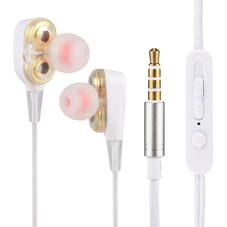 X8 Noise Cancelling 4 Drivers Moving Coil In-Ear Wired 3.5mm Sports Earphones Headset with Mic, For iPhone, Samsung, HTC, Sony and other Smartphones