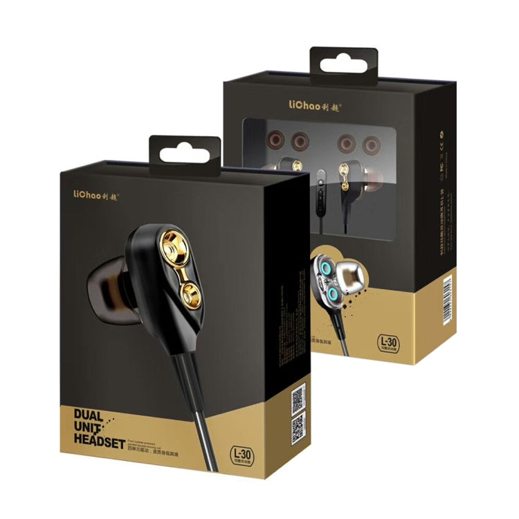 C-65 Wired Earbuds Headphones Dual Driver In-Ear 3.5mm Wired Stereo Earphones with Mic