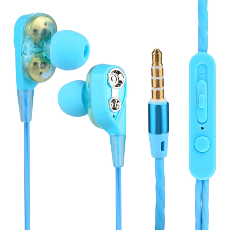C-65 Wired Earbuds Headphones Dual Driver In-Ear 3.5mm Wired Stereo Earphones with Mic